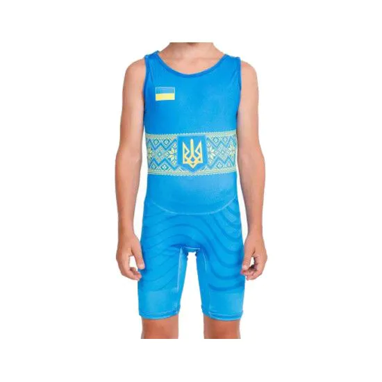 Трико для детей Wrestler UKR approved UWW Kids blue