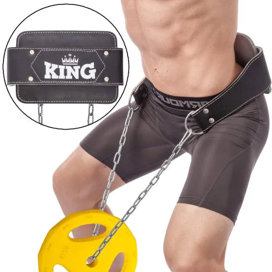 Пояс для отягощений с цепью Dipping Belt KING кожа