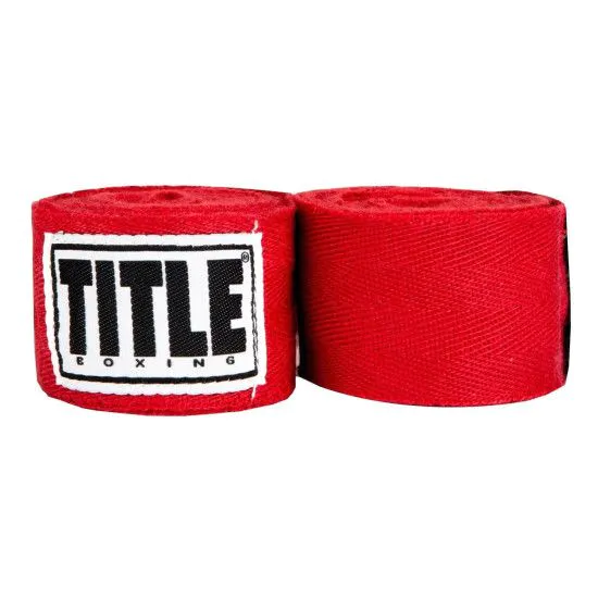 Бинты боксерские TITLE Boxing Traditional Weave 180" Red 4.5м