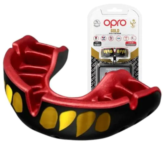 Капа OPRO Gold JAWS Black/Red (art.102504011) 