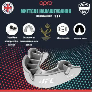 Капа OPRO Silver UFC Red/Black (ufc.102514002) 