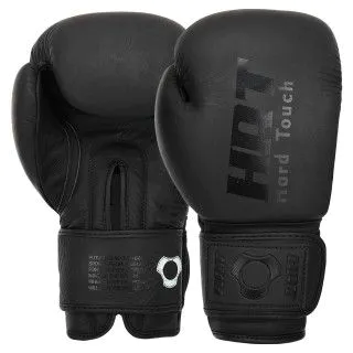 Боксерські рукавички HARD TOUCH BO-4230 шкіряні (10-14 ун) чорні