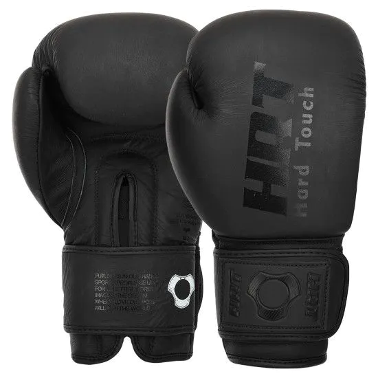 Боксерські рукавички HARD TOUCH BO-4230 шкіряні (10-14 ун) чорні