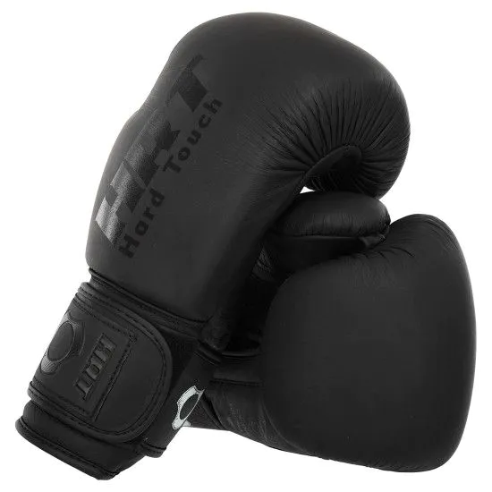 Боксерські рукавички HARD TOUCH BO-4230 шкіряні (10-14 ун) чорні