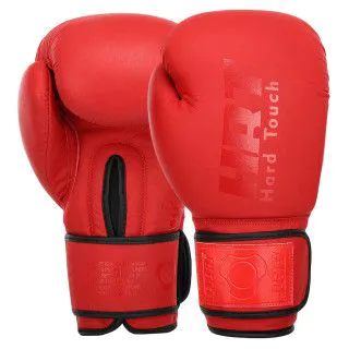 Боксерські рукавички HARD TOUCH BO-4230 шкіряні (10-12 ун) червоні