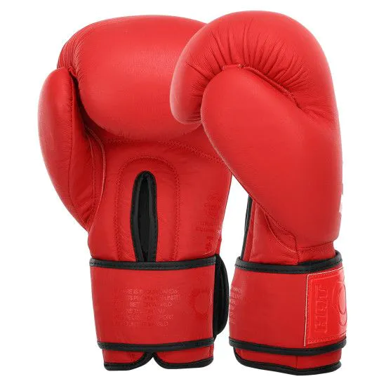 Боксерські рукавички HARD TOUCH BO-4230 шкіряні (10-12 ун) червоні
