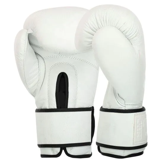 Боксерські рукавички HARD TOUCH BO-4230 шкіряні (10-14 ун) білі
