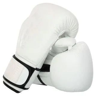 Боксерські рукавички HARD TOUCH BO-4230 шкіряні (10-14 ун) білі