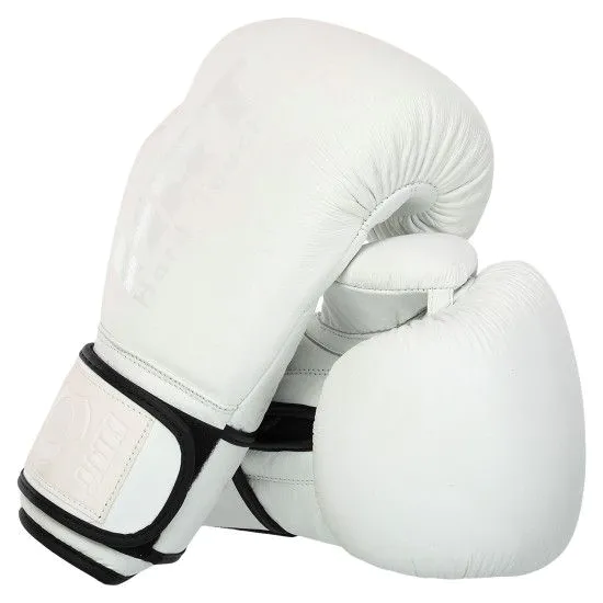 Боксерські рукавички HARD TOUCH BO-4230 шкіряні (10-14 ун) білі