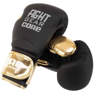 Рукавички боксерські CORE FIGHT GEAR чорно-золоті (10-12 oz)