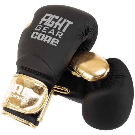 Перчатки боксерские CORE FIGHT GEAR черно-золотые (10-12 oz)
