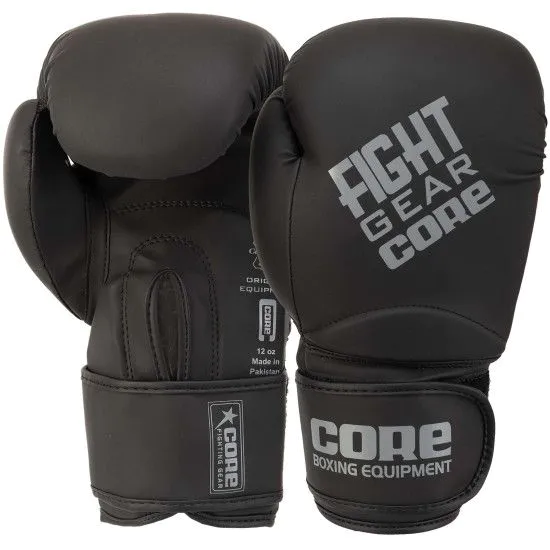 Рукавички боксерські CORE FIGHT GEAR чорні (10-12 oz)