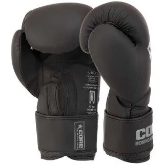 Рукавички боксерські CORE FIGHT GEAR чорні (10-12 oz)