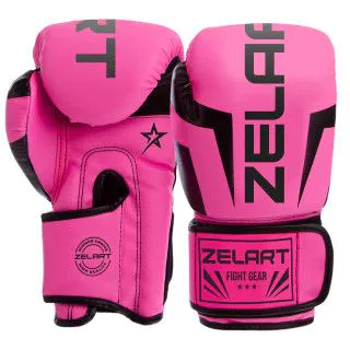 Рукавички боксерські ZELART CHALLENGER рожеві (8-12 oz)
