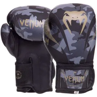 Боксерські рукавички VENUM CAMO BLACK 10-16 oz шкіра