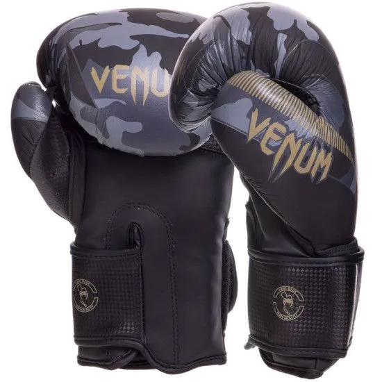 Боксерські рукавички VENUM CAMO BLACK 10-16 oz шкіра