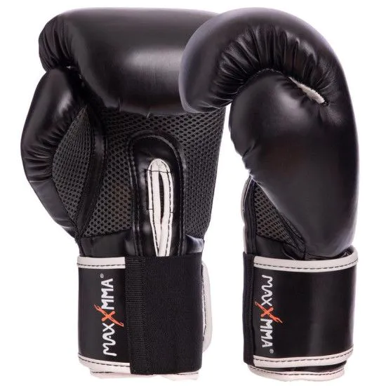 Боксерские перчатки MAXXMMA GB01S черные 10-12 oz 