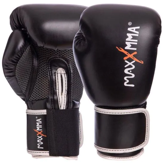 Боксерские перчатки MAXXMMA GB01S черные 10-12 oz 