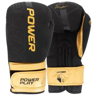 Боксерські рукавички PowerPlay 3024 (14-16 oz) чорно-золоті
