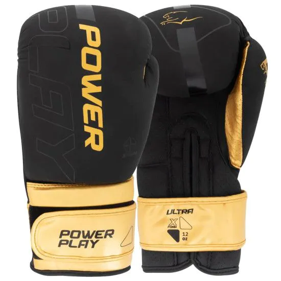 Боксерські рукавички PowerPlay 3024 (10-12 oz) чорно-золоті