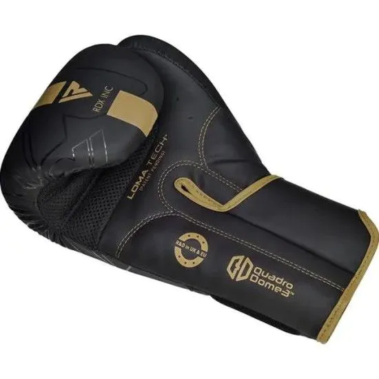 Боксерские перчатки RDX F6 Kara Matte Golden (10-16 oz)
