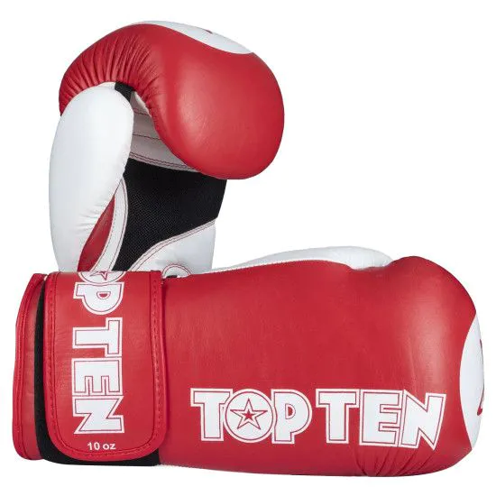 Рукавички для кікбоксингу TOP TEN WAKO STAR XLP 10 oz червоні