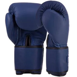 Боксерські рукавички Zelart шкіра (8 - 14 oz) сині   