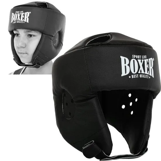Шолом боксерський BOXER NEW із закритою маківкою чорний