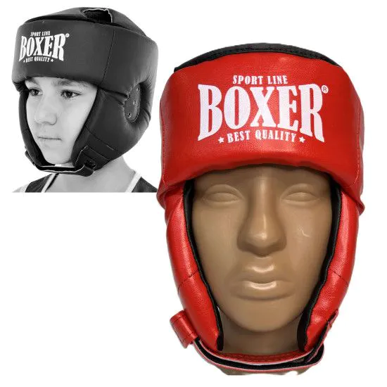 Шолом боксерський BOXER NEW із закритою маківкою червоний