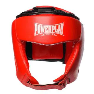 Боксерський шолом PowerPlay 3049 шкіряний червоний