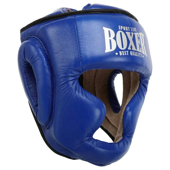 Шолом тренувальний BOXER NEW шкіряний синій