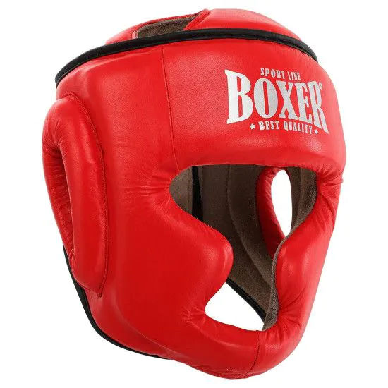 Шолом тренувальний BOXER NEW шкіряний червоний