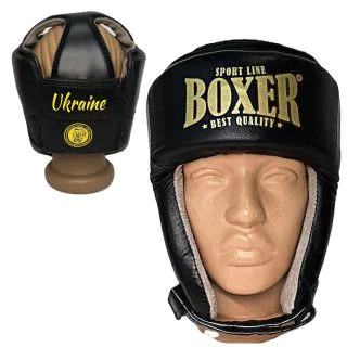 Боксерський шолом BOXER з печаткою ФБУ чорний