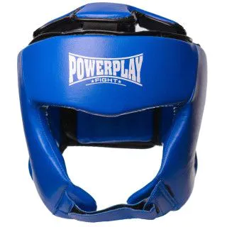 Боксерський шолом PowerPlay 3049 шкіряний синій