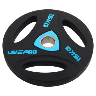 Диски (блини) поліуретанові LiveUp 15 кг (LivePro LP8020)
