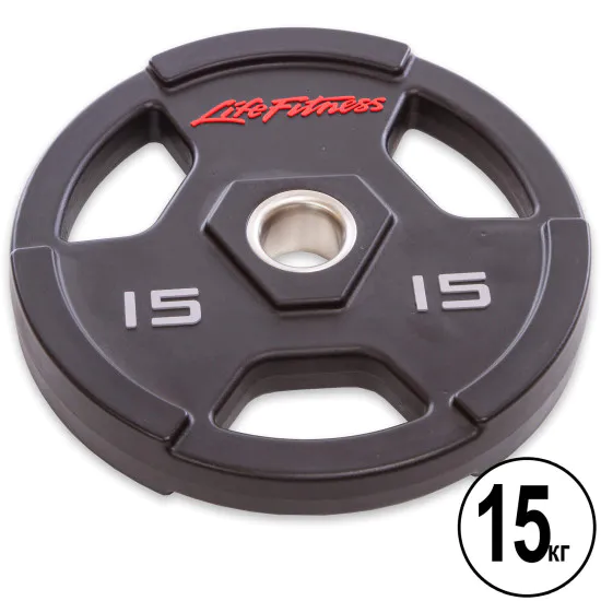 Диски (блини) поліуретанові Life Fintess 15 кг (51 мм)
