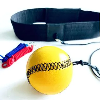 М'яч-тренажер Fight Ball шкіряний жовтий