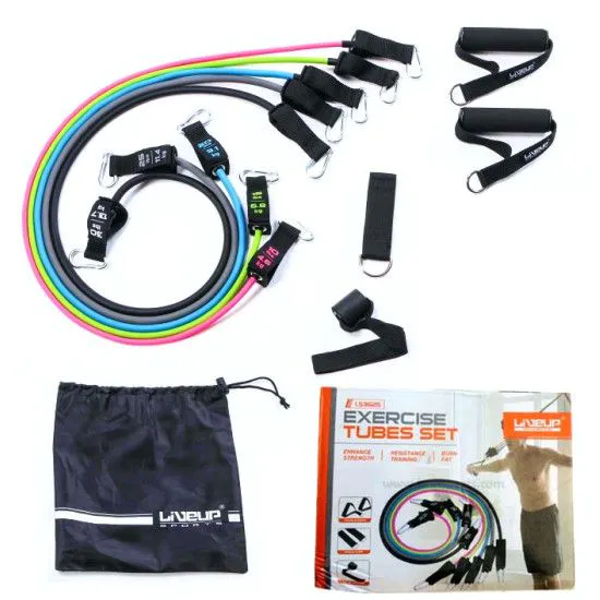 Набор эспандеров на 5 жгутов LiveUp EXPANDER TUBE SET