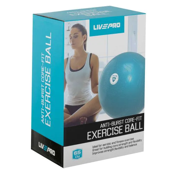 Фітбол LivePro ANTI-BURST BALL 65 см м'яч для фітнесу сатин