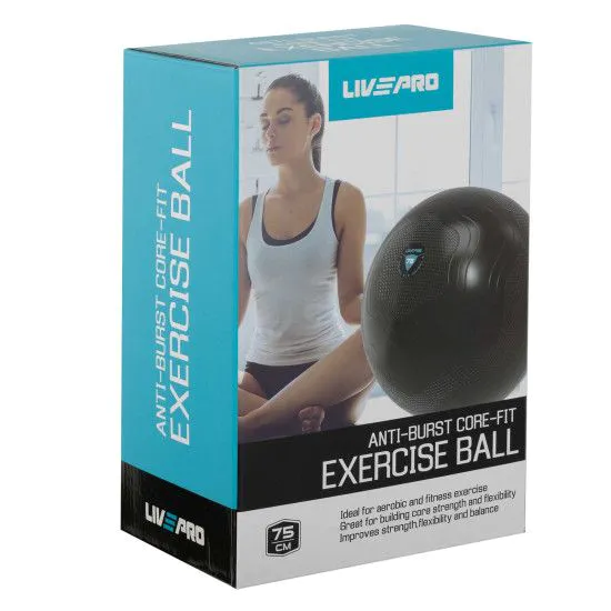 Фітбол LivePro ANTI-BURST BALL 75 см м'яч для фітнесу сатин