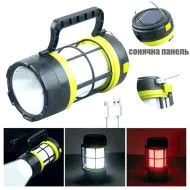 Ліхтар кемпінговий 910-LED+COB (white+red) павербанк сонячна батарея ЗУ USB