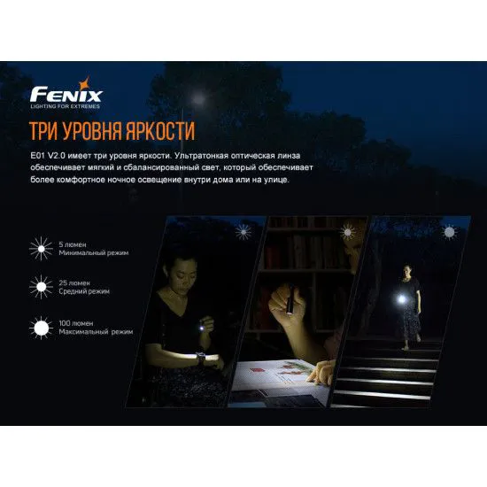 Ліхтарик Fenix E01V2.0 blue
