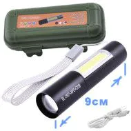 Ліхтарик BL-510/1501-XPE+COB Li-Ion акуму. USB (9 см)