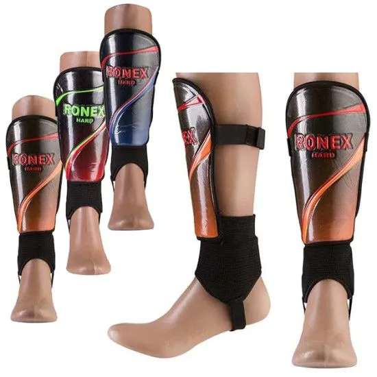 Щитки футбольні із захистом кісточки Ronex (24 см)
