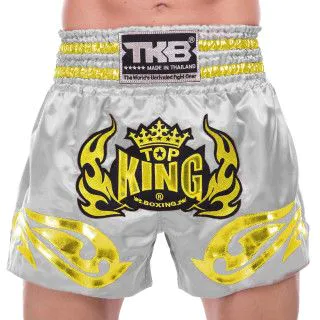 Шорти для кікбоксингу та тайського боксу TOP KING Сірий-золотий