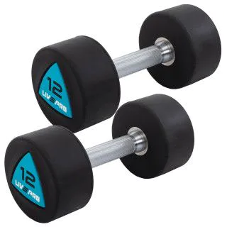 Гантелі 12 кг LiveUp LP8002 PU покриття (пара)