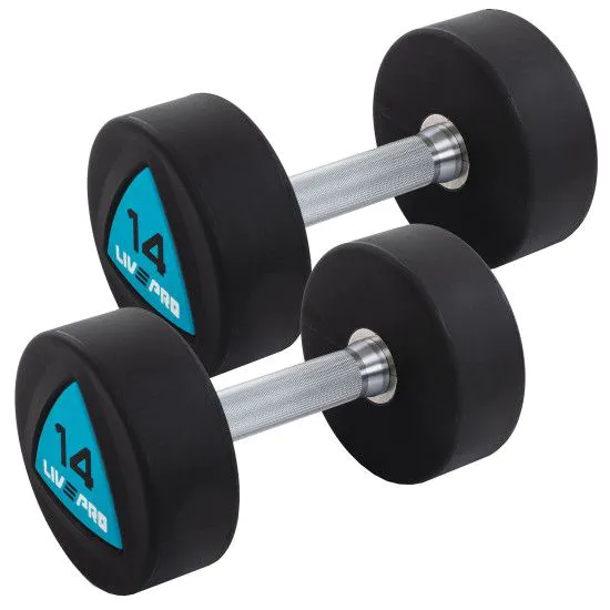Гантелі 14 кг LiveUp LP8002 PU покриття (пара)