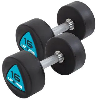 Гантелі 16 кг LiveUp LP8002 PU покриття (пара)