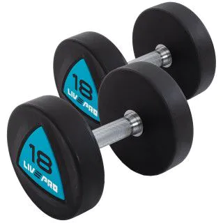 Гантелі 18 кг LiveUp LP8002 PU покриття (пара)