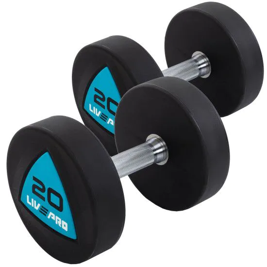 Гантелі 20 кг LiveUp LP8002 PU покриття (пара)